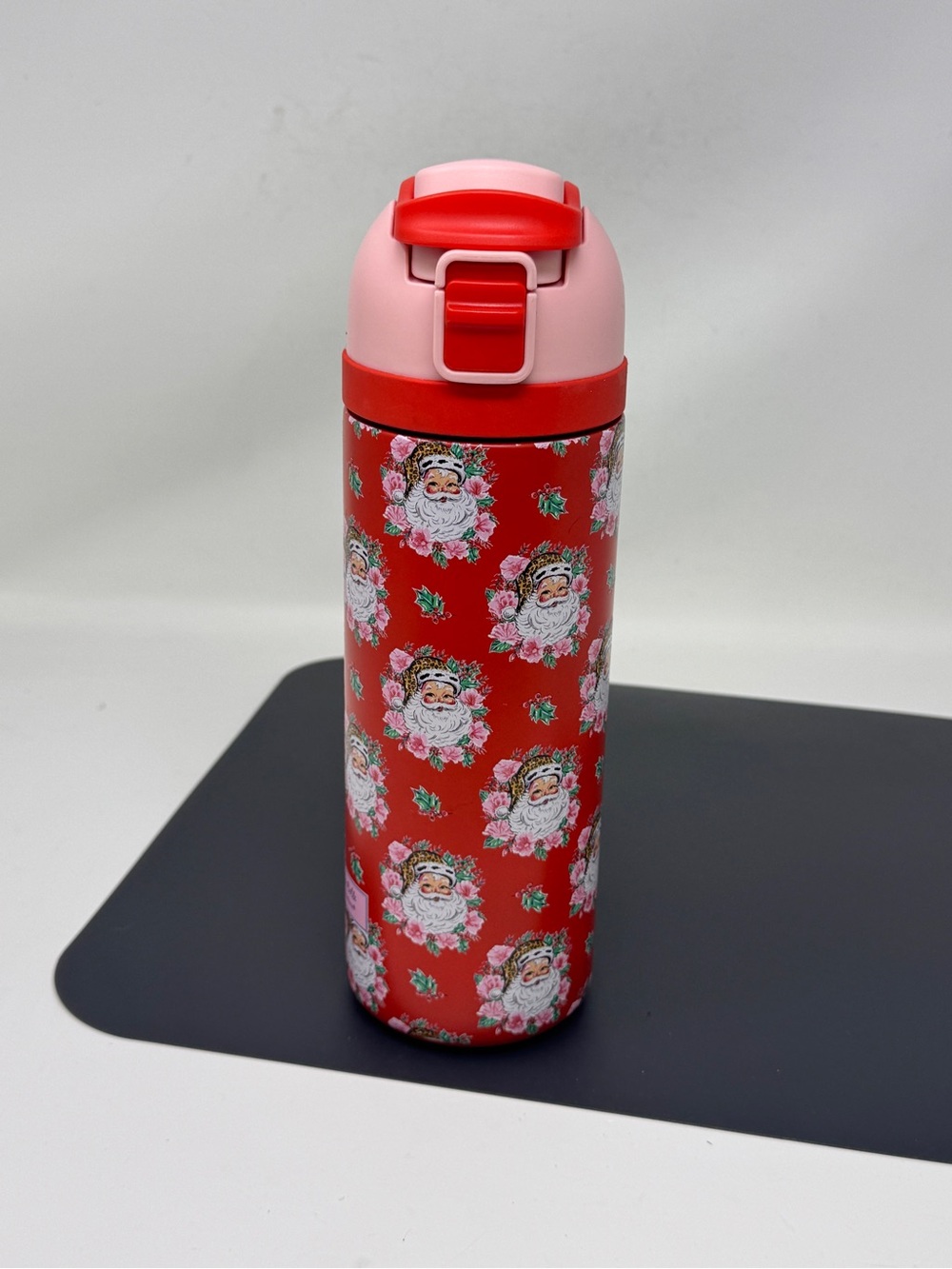 Simply Belle "Vintage Floral Santa" Stainless Steel Bottle — 24 oz
